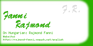 fanni rajmond business card